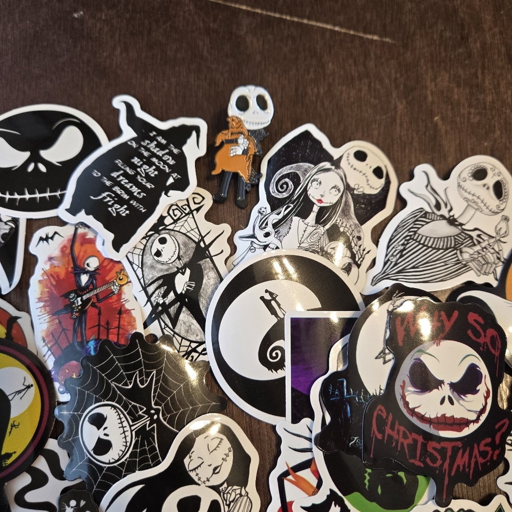 Nightmare Before Christmas 50 Sticker Lot Jack Skellington Halloween Skull - Picture 2 of 4